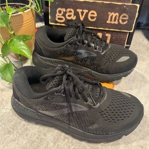 Brooks Addiction GTS 15 Men's Size 9.5 Road Running Shoes Ebony Black